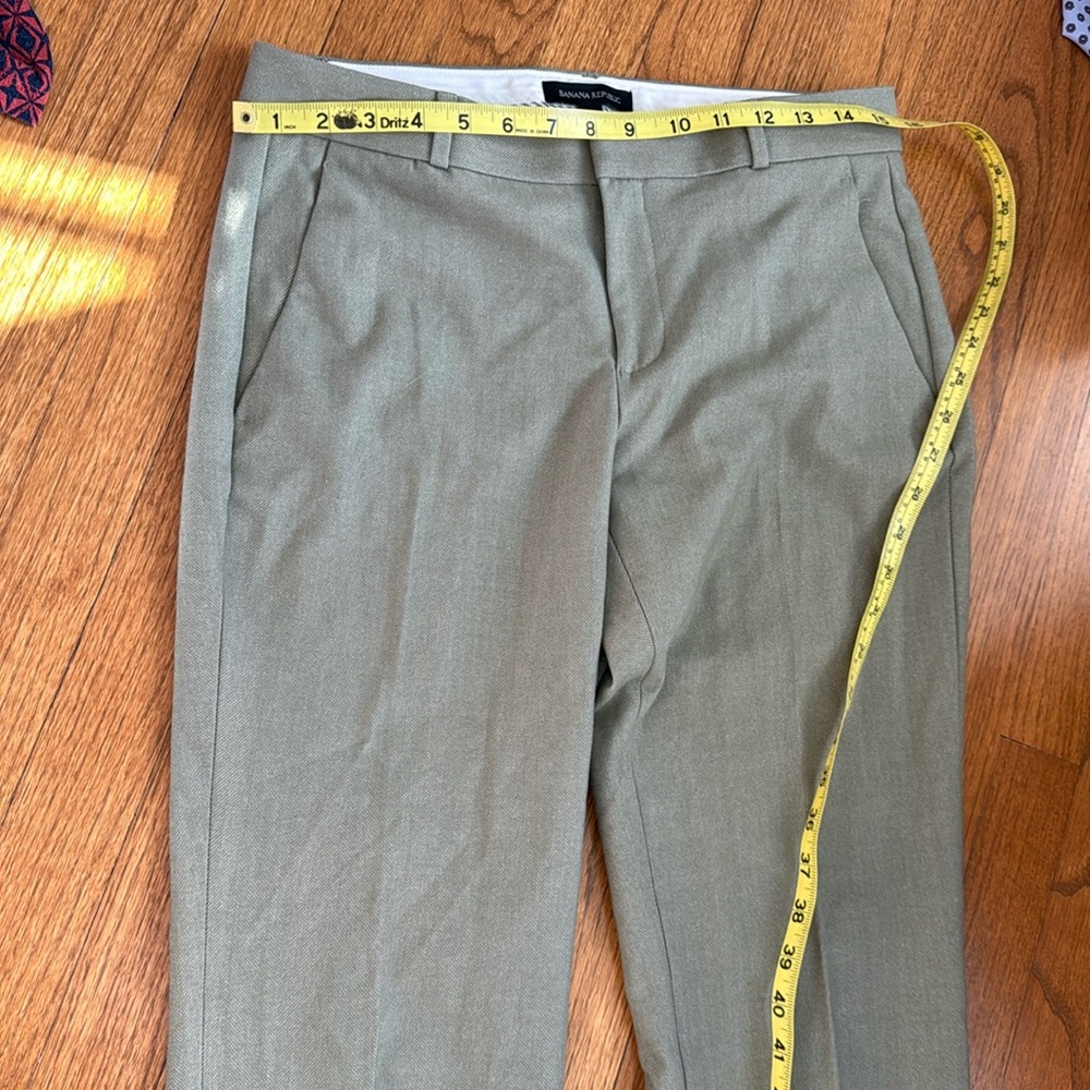 Banana republic size 4 Logan pants, unlined and sage green.